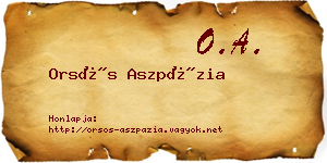 Orsós Aszpázia névjegykártya